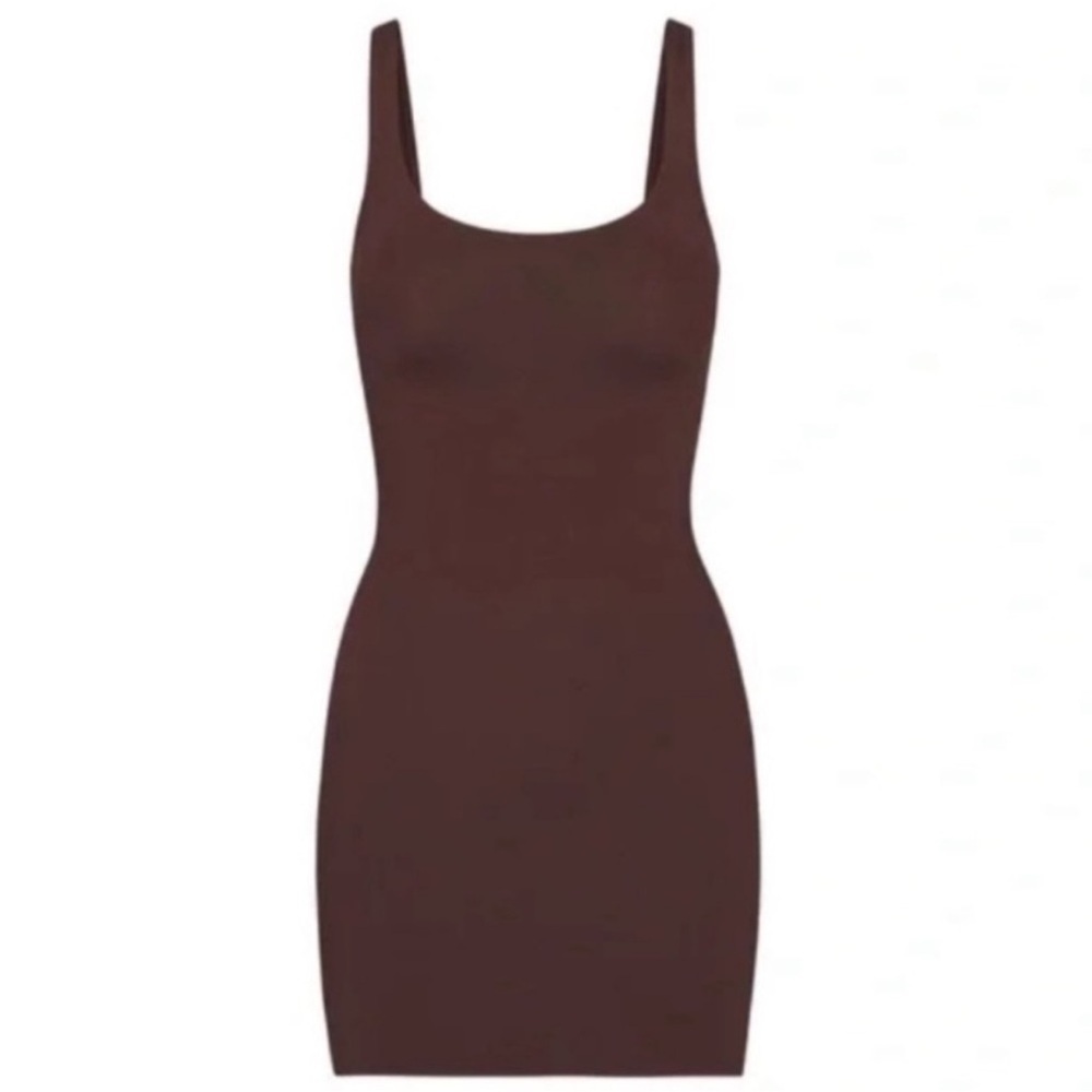 SKIMS signature swim tank dress in COCOA medium Sleeveless Dress